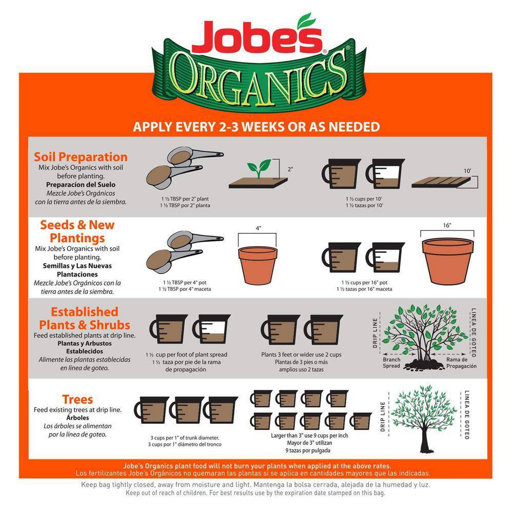 Jobe's Organics 16 lb. Organic Fruit and Citrus Plant Food Fertilizer with Biozome OMRI Listed 09223