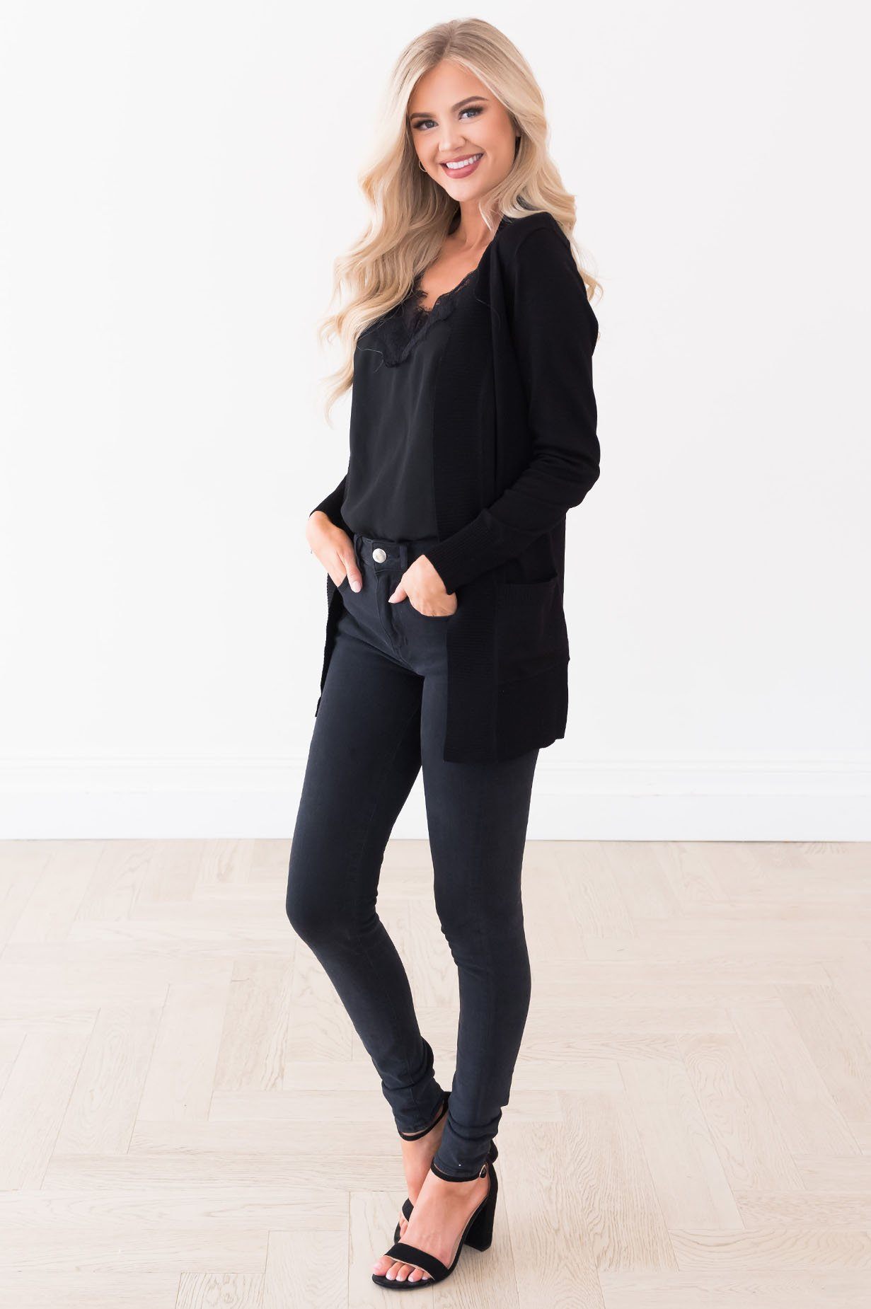 Long Distance Modest Pocket Cardigan