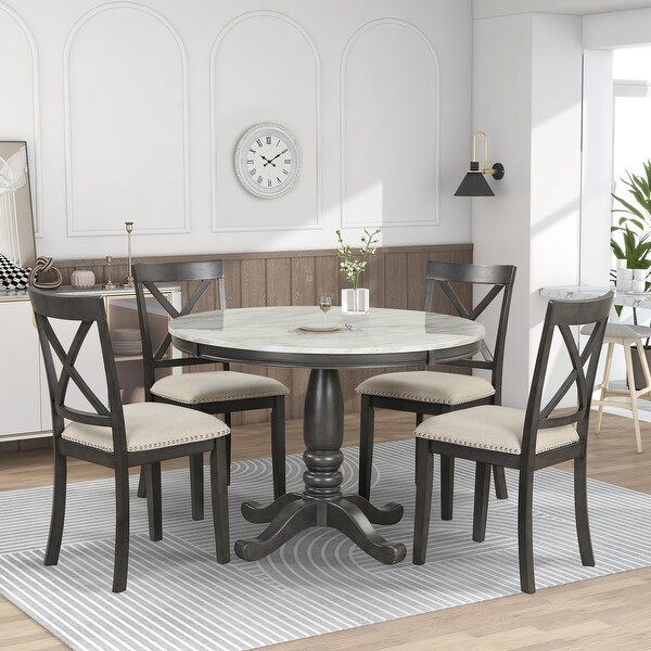 Williamspace 5-Piece 41.7in Modern Dining Set for Home， Kitchen， Dining Room