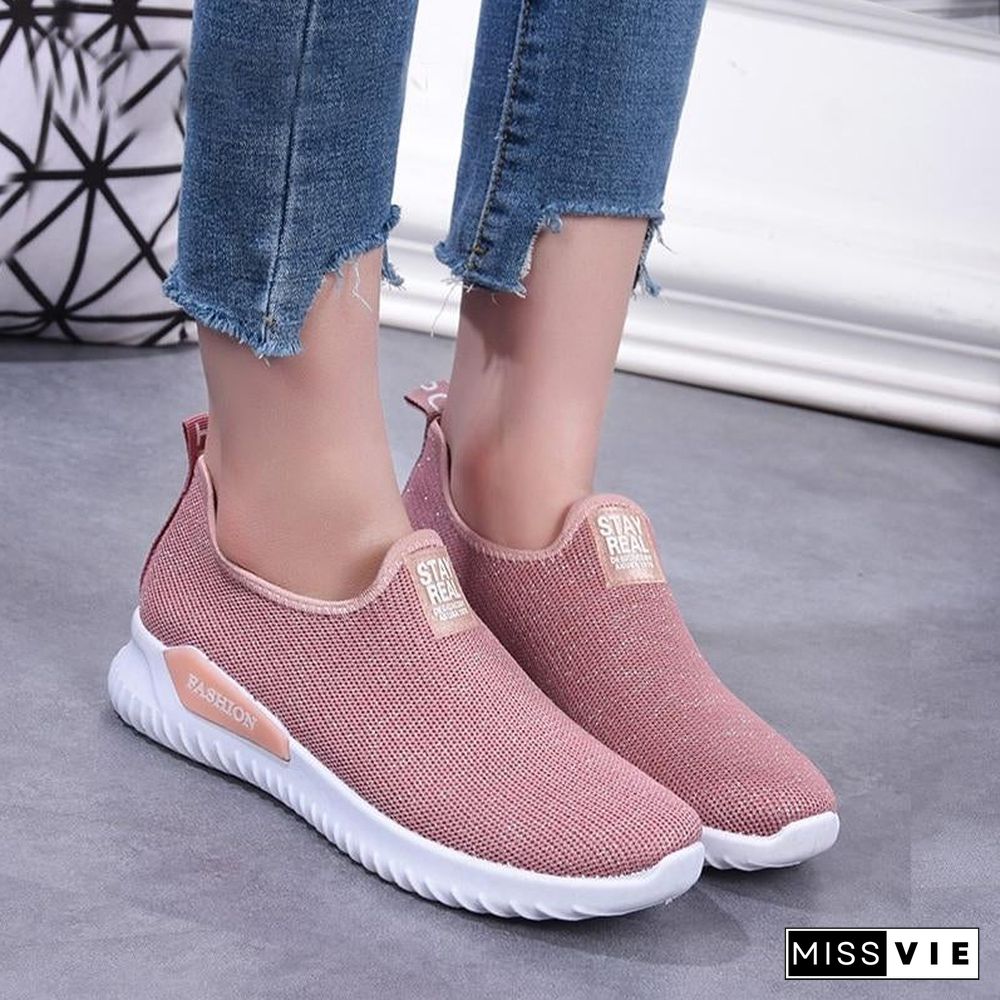 Women Sneakers Fashion Sock Shoes Female Vulcanized Shoes Casual Slip On Flats