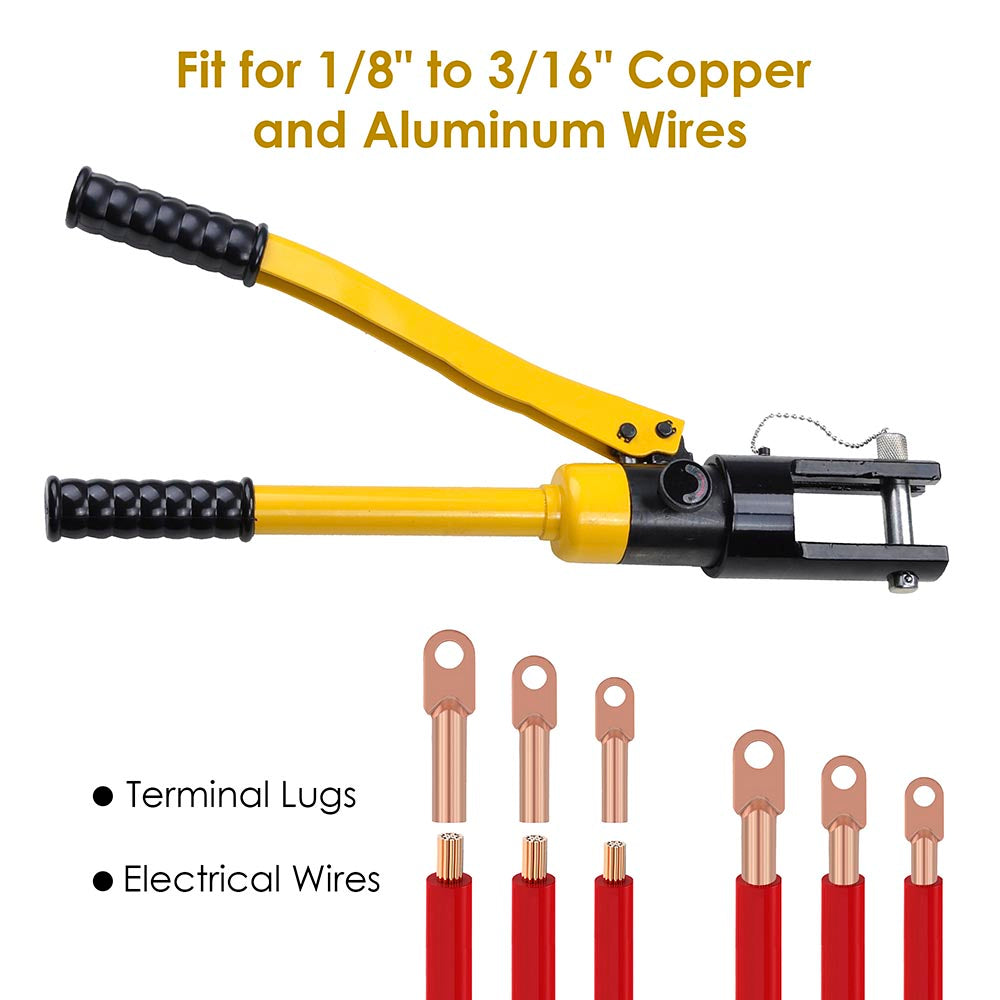 Yescom Hydraulic Cable Terminal Wire Crimping Tool 16-Ton 11pcs