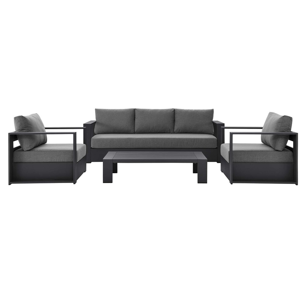 Tahoe Outdoor Aluminum 4 piece Conversation Set with Coffee Table