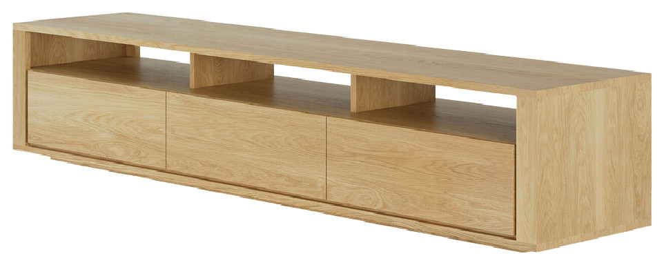 Solid Oak Japandi Media Unit  OROA Shadow   Contemporary   Media Cabinets   by Oroa   Distinctive Furniture  Houzz