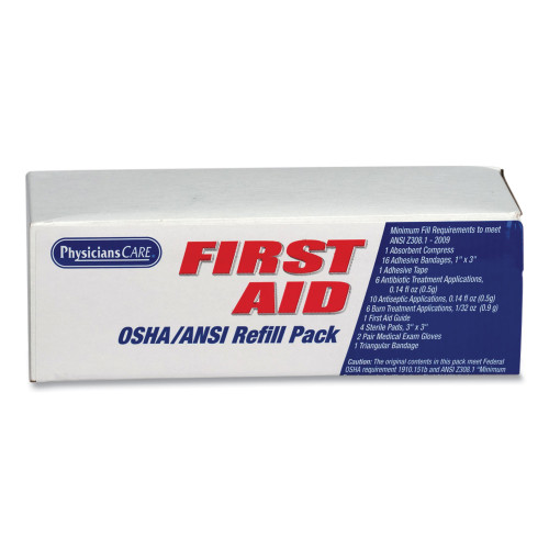 PhysiciansCare OSHA First Aid Refill Kit， 41 Pieces/Kit (90103)