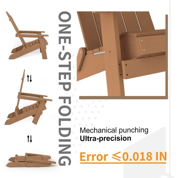 WINSOON 3-Piece All Weather HIPS Outdoor Folding Adirondack Chairs and Table Set - Overstock - 35542035