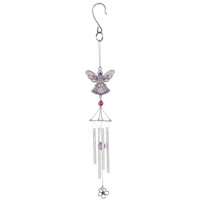 Wind Chime-Pewterworks-Purple Angel (19.25 )