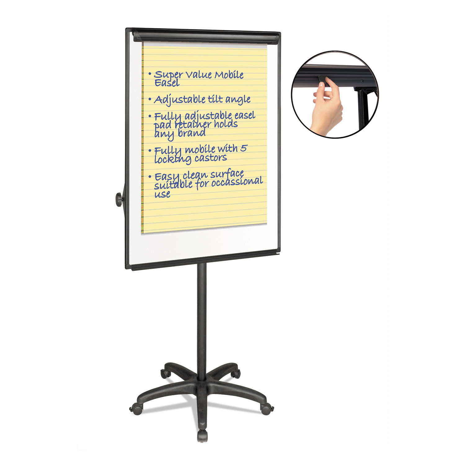 Silver Easy Clean Dry Erase Mobile Presentation Easel by MasterVisionandreg; BVCEA4800055