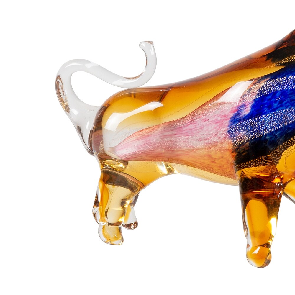 Rave Bull Handcrafted Art Glass Figurine