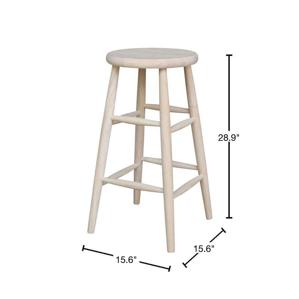 International Concepts 30 in. Unfinished Wood Bar Stool 1S-830