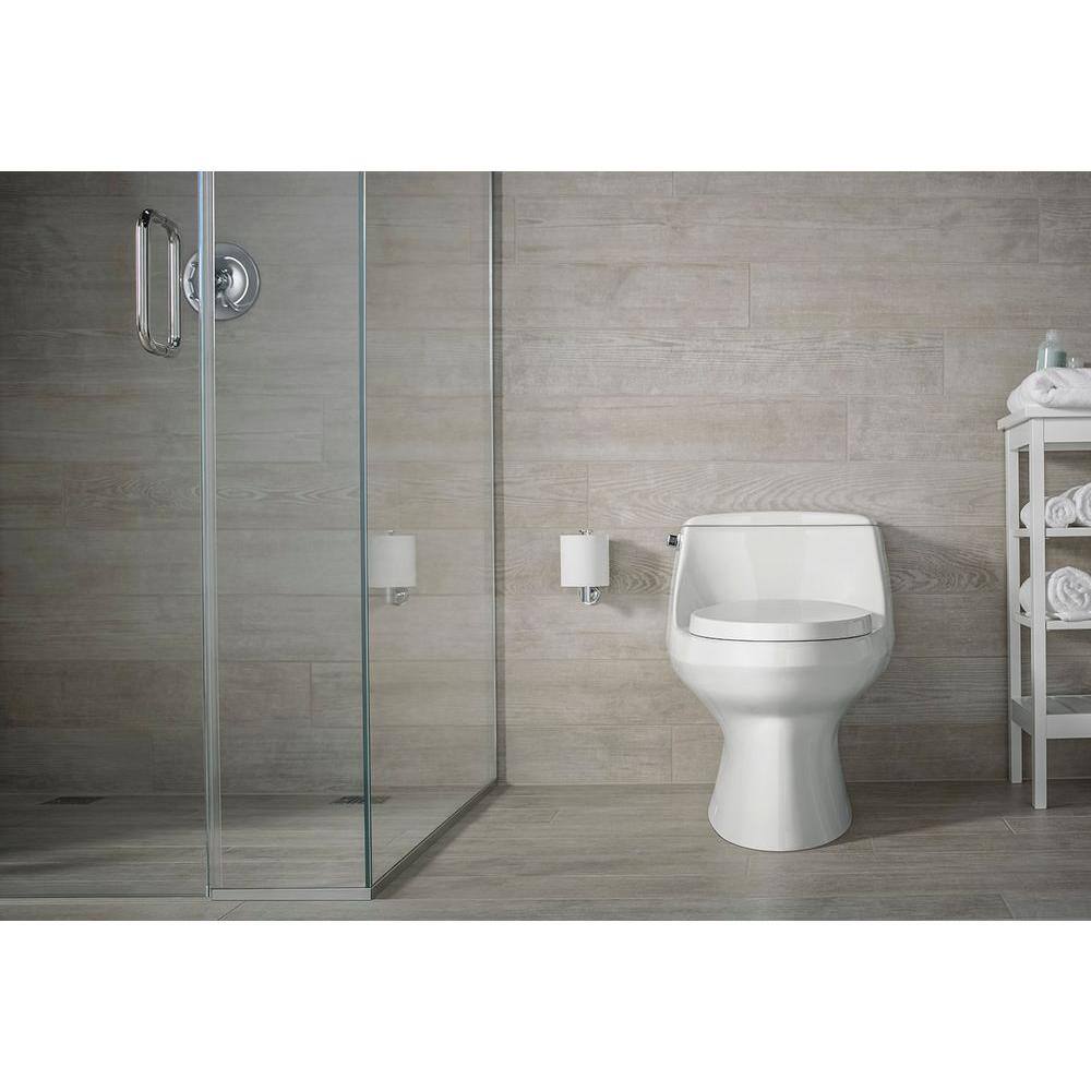 KOHLER San Raphael 1-Piece 1.28 GPF Single Flush Elongated Toilet with Left-Hand Trip Lever in White K-3722-0