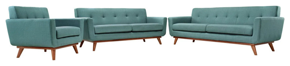 Giselle Laguna Sofa Loveseat and Armchair Set of 3   Midcentury   Living Room Furniture Sets   by V.S.D Furniture  Houzz