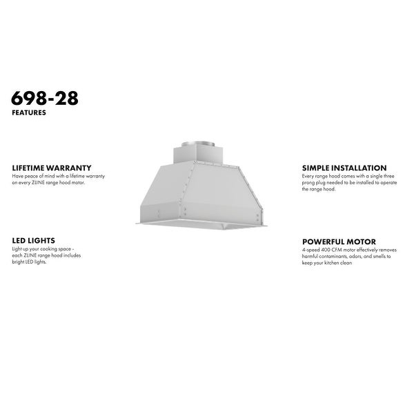 ZLINE Ducted Wall Mount Range Hood Insert (698)