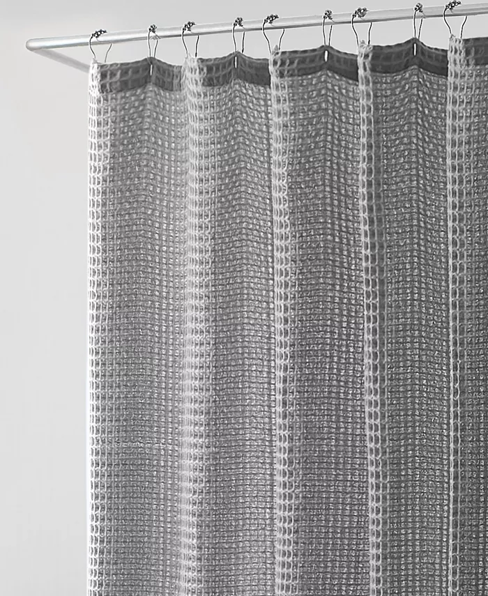 Vera Wang Marled Waffle Yarn Dyed Shower Curtain 72 X 70