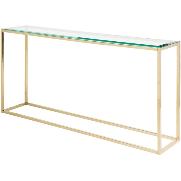 Eliana Glass and Metal Hand Crafted Console Table - Gold