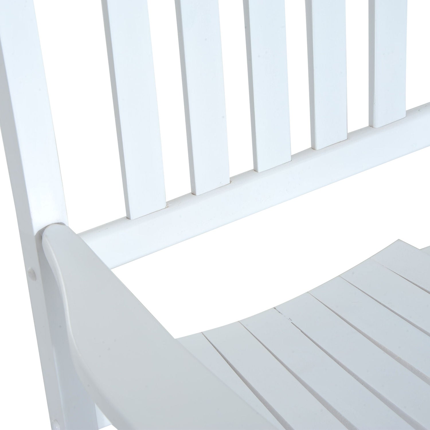 Outsunny Outdoor Rocking Chair, Wooden Rustic High Back All Weather Rocker, Slatted for Indoor, Backyard & Patio, White