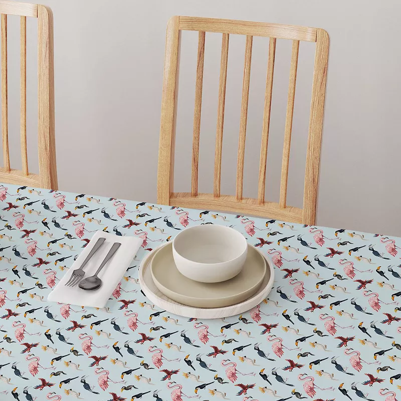 Rectangular Tablecloth， 100% Cotton， 60x104， Jungle Birds