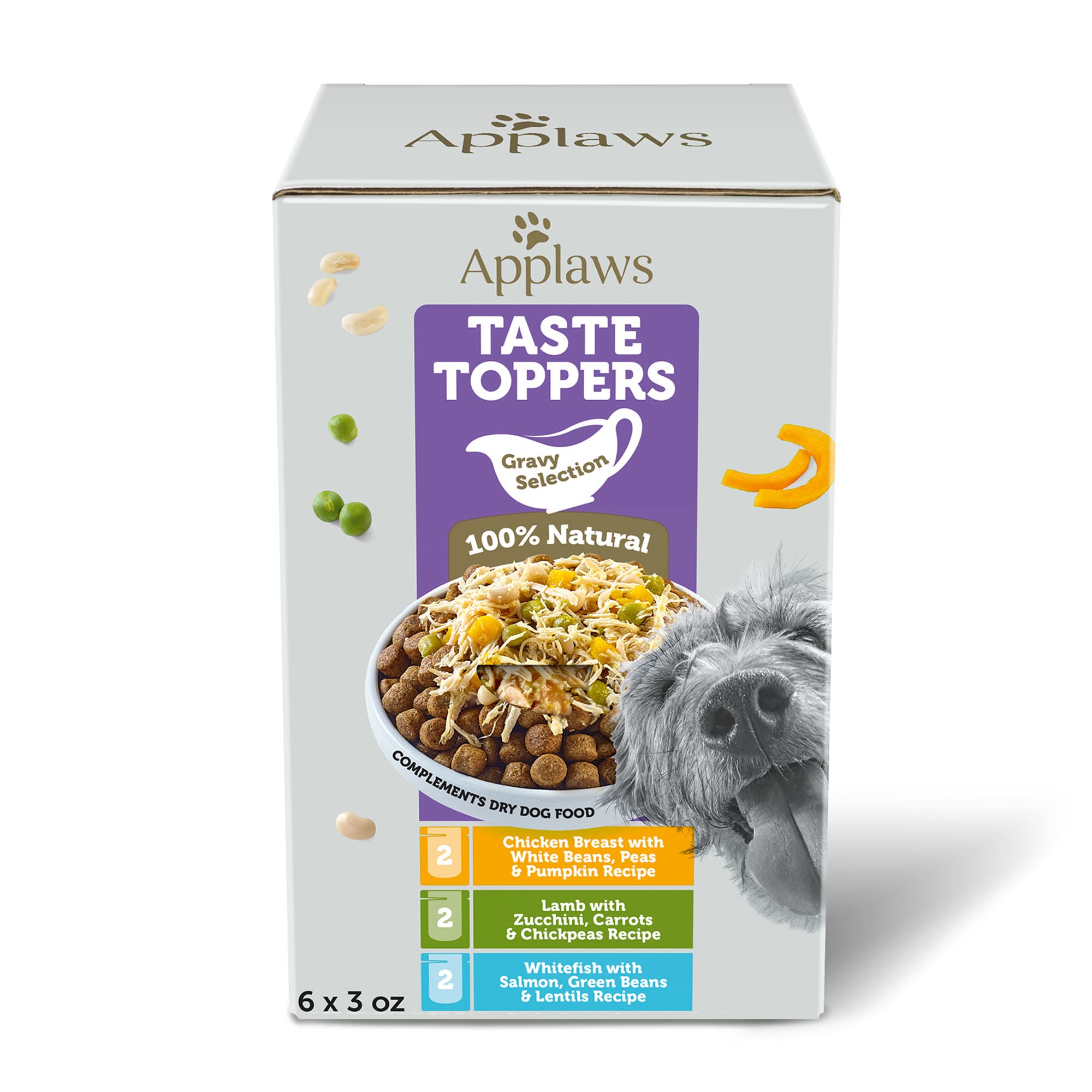 Applaws Taste Toppers Natural Wet Gravy Dog Food Variety Pack， 3 oz.， Count of 6