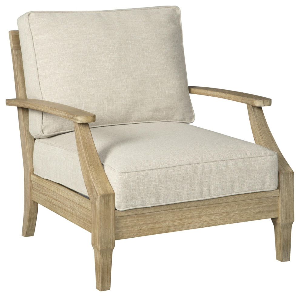 Traditional Wooden Chair With Fabric Cushioned Seating Beige And Brown   Armchairs And Accent Chairs   by Dot  ampBo  Houzz