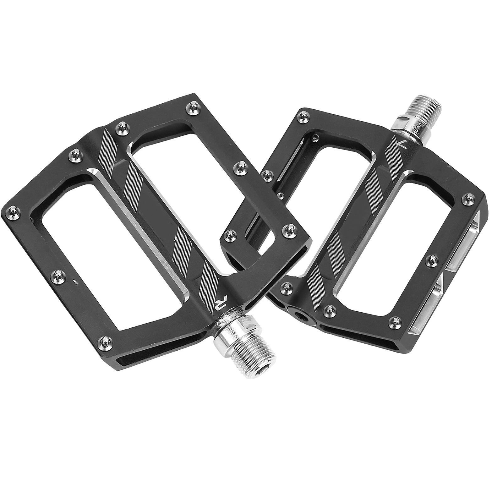 Mountain Bike Aluminum Alloy Bearings Pedal Road Cycling Flat Pedal Bike Bicycle Adapter Partsblack