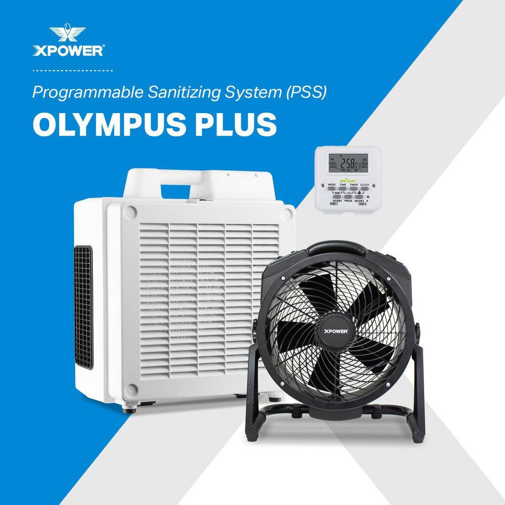 XPOWER Olympus PLUS Programmable Sanitizing System Automatic Overnight Indoor Air Quality Solution HEPA Air Purifier PSS2