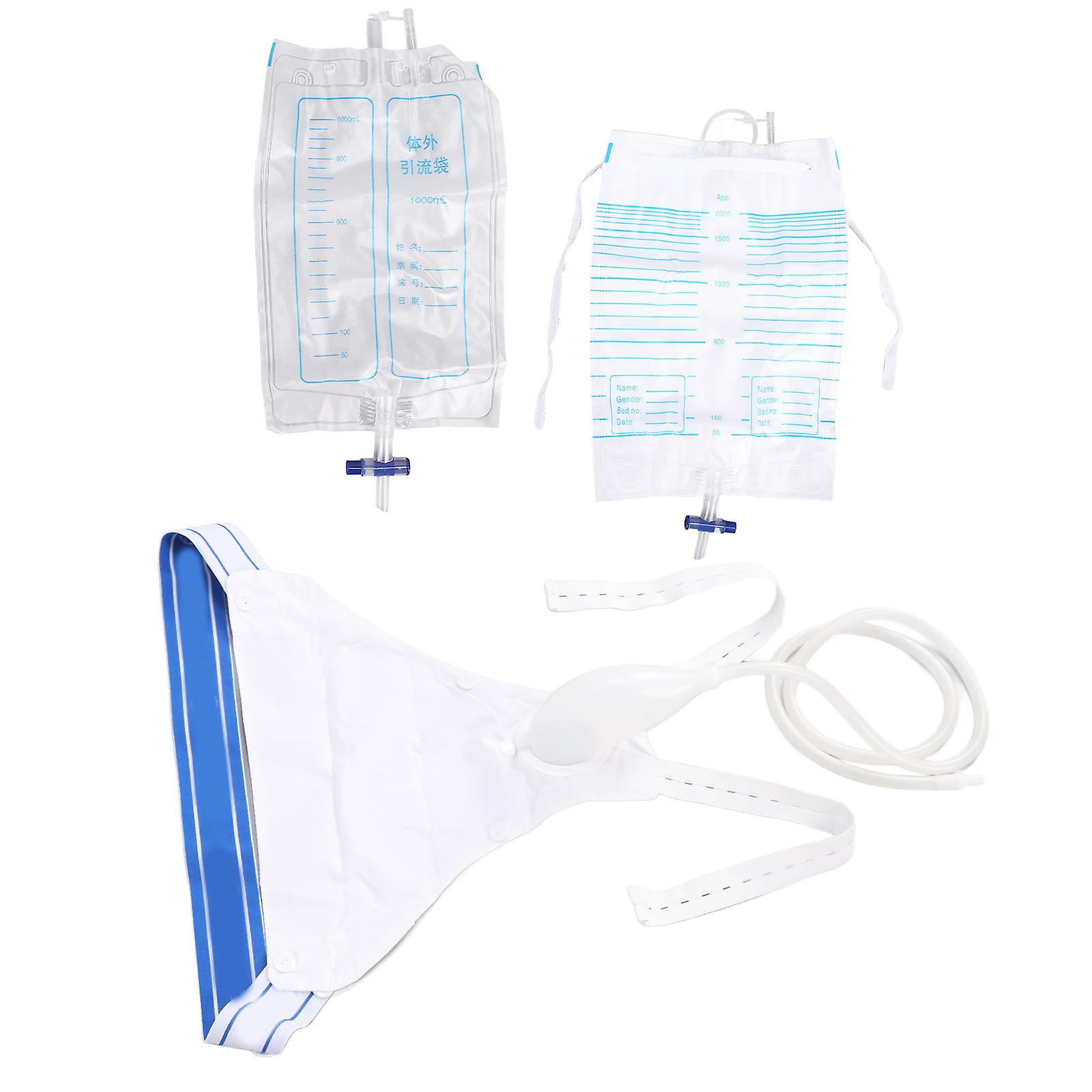 Elderly Silicone Urine Collector Prevent Leakage Wearable Urine Collection Catheter Drainage Bag Men Type