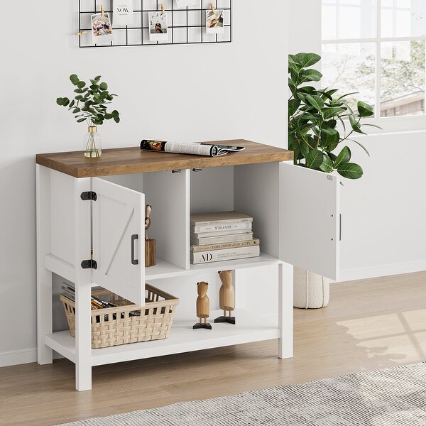 White Entryway Table with Storage Shelf