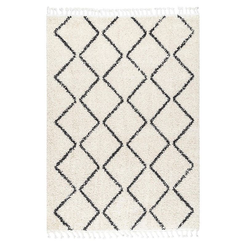 nuLOOM Michelle Diamond Trellis Tassel Rug