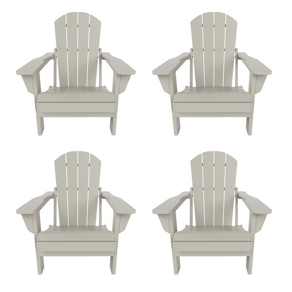 Polytrends Laguna Weather Resistant Outdoor Patio Folding Adirondack Chairs (Set of 4)