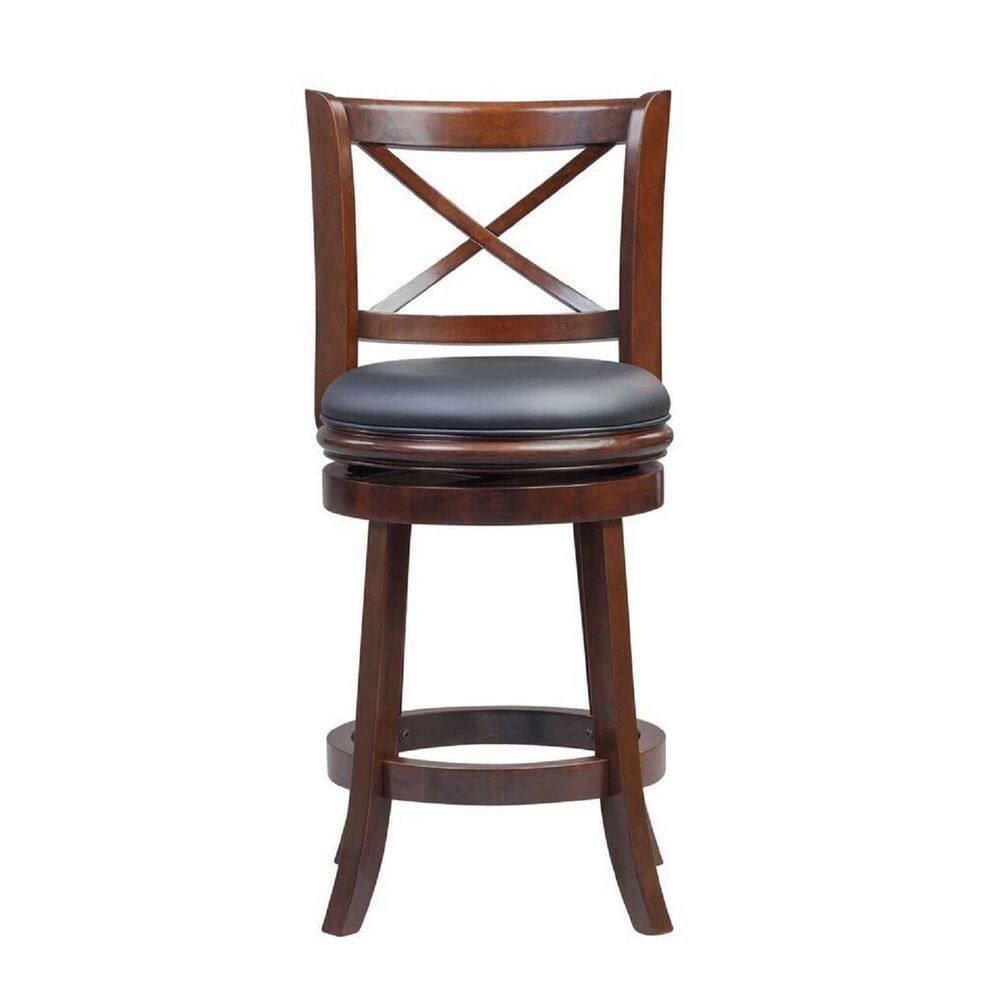 Boraam Georgia 24 in. Cappuccino Swivel Cushioned Bar Stool 48624