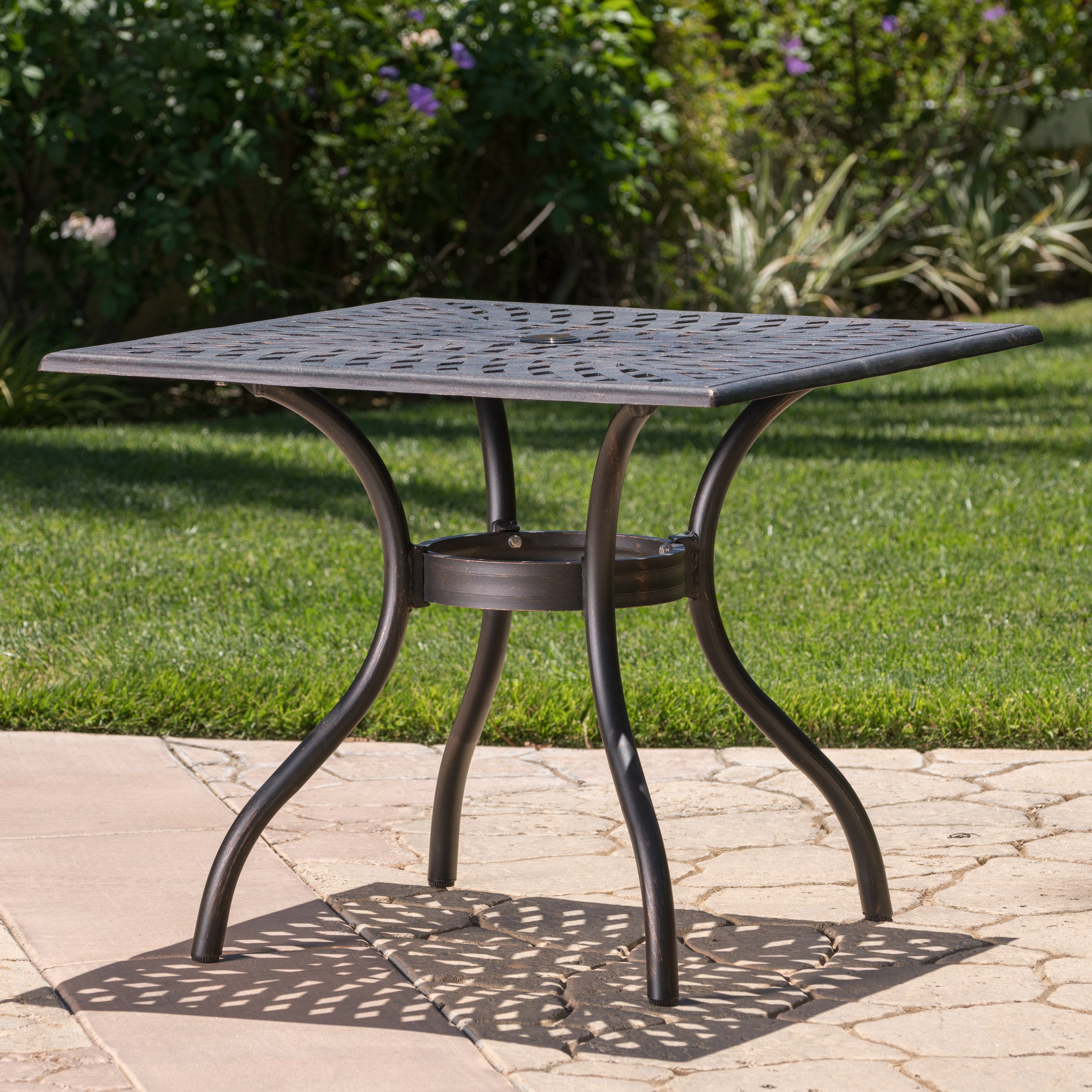 Carlton Outdoor 5Pc Patina Copper Cast Aluminum Dining Set