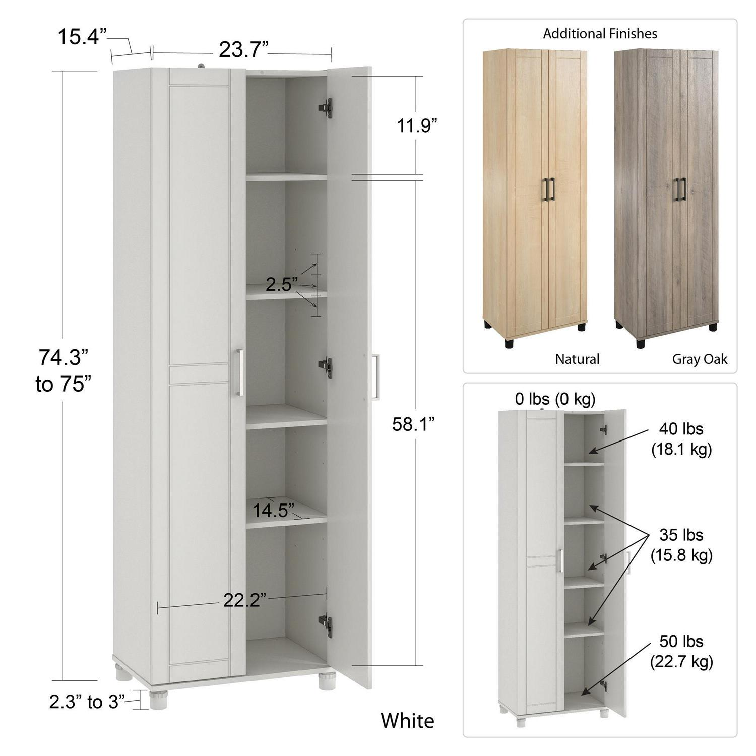 Systembuild Evolution Callahan 24 Utility Storage Cabinet， White