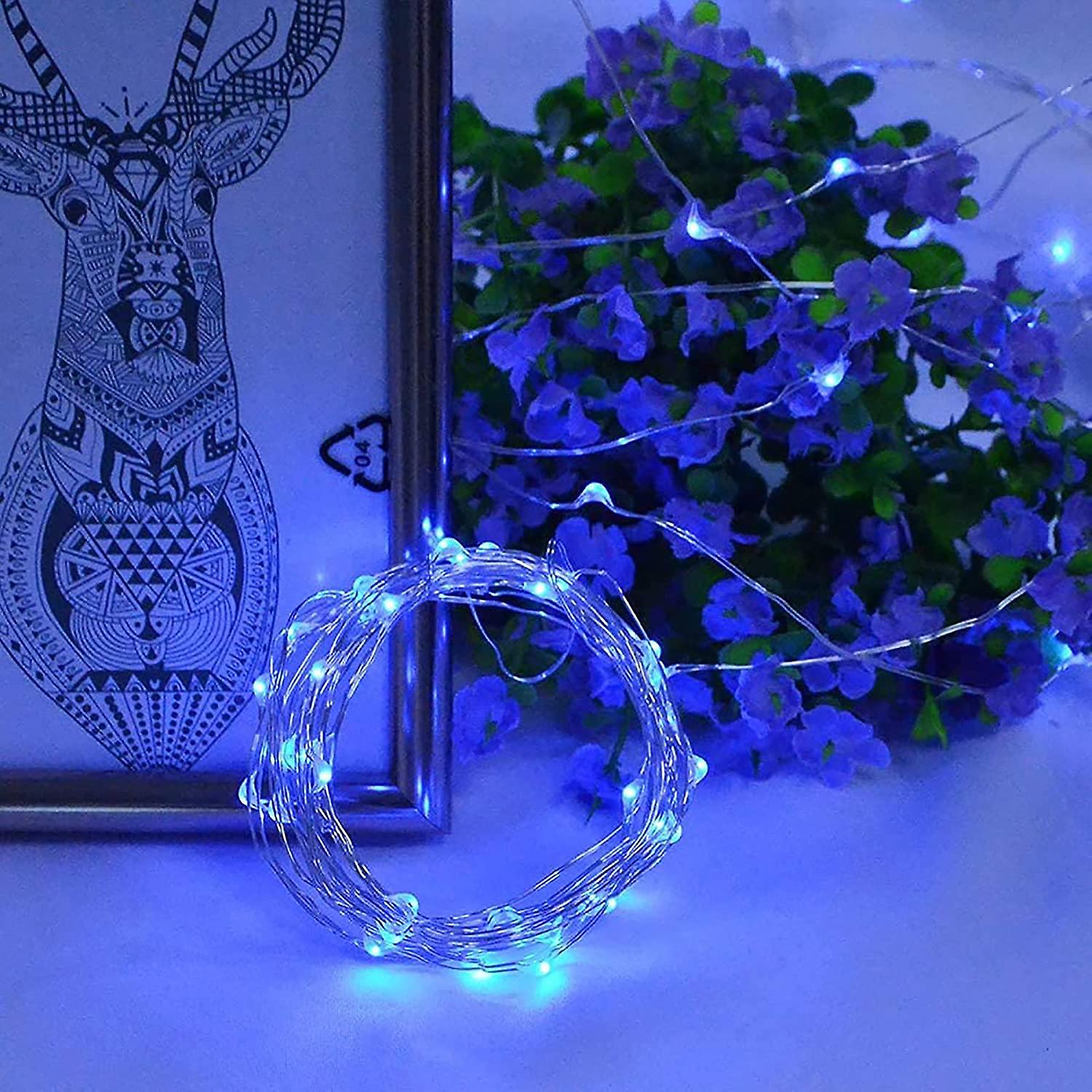 [2 Pack] Solar String Lights Outdoor， 100led 12m / 40ft (blue)