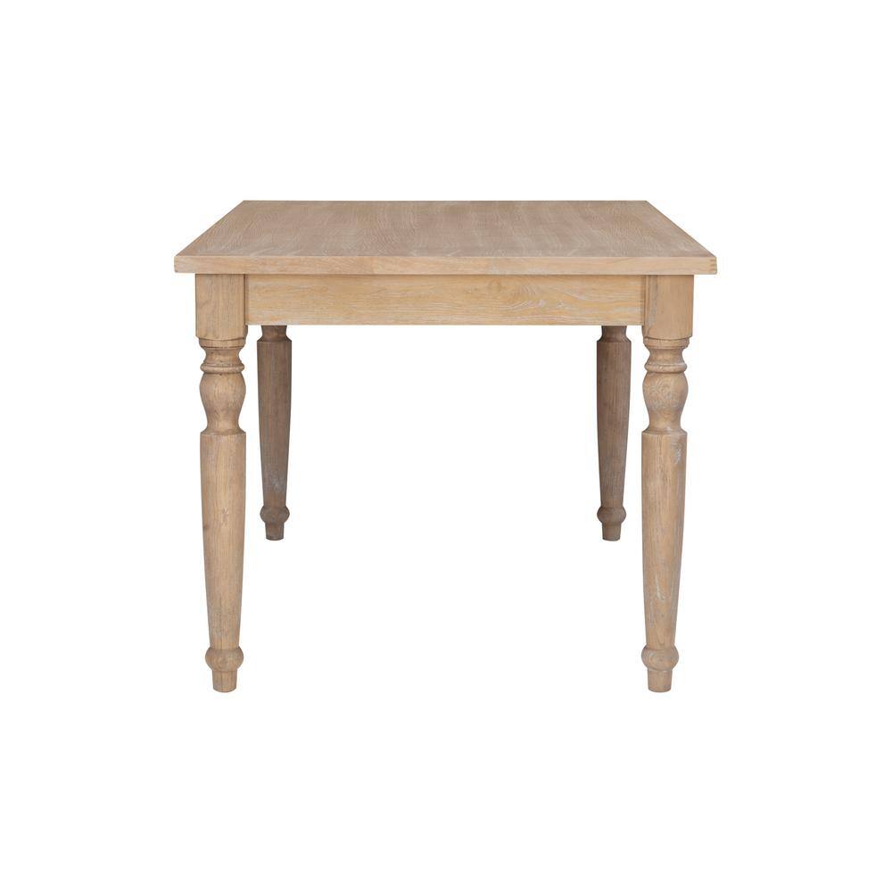 Linon Home Decor Jacques 59 in. Rectangle Linen Oak Wood Top table (Seats 4) THD03508