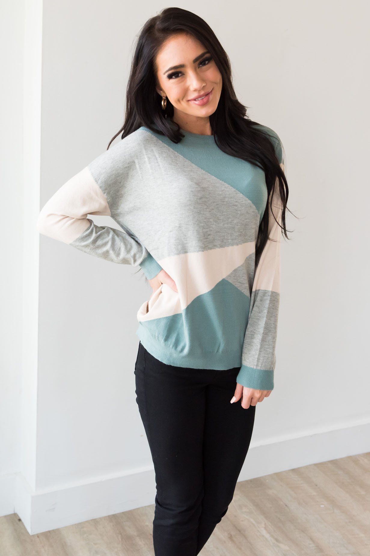 Got Your Back Geometric Block Sweater