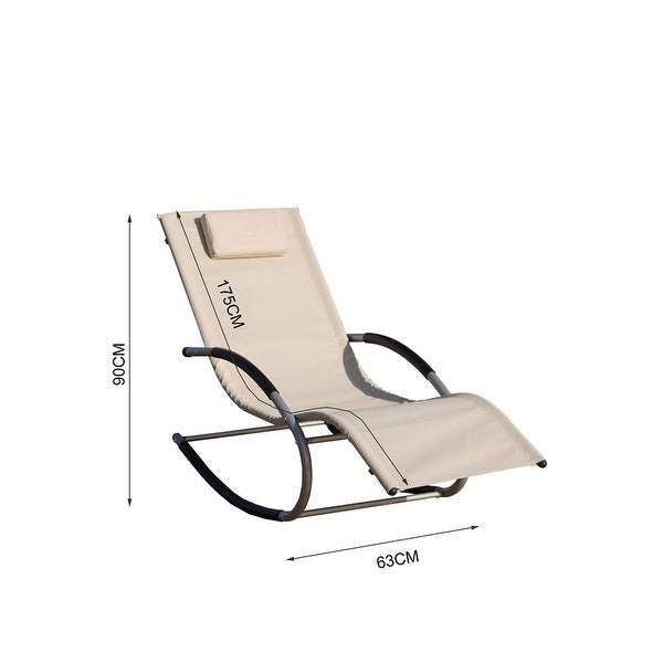 2-Pieces Outdoor Iron Rocking U-shaped Lounge Chair