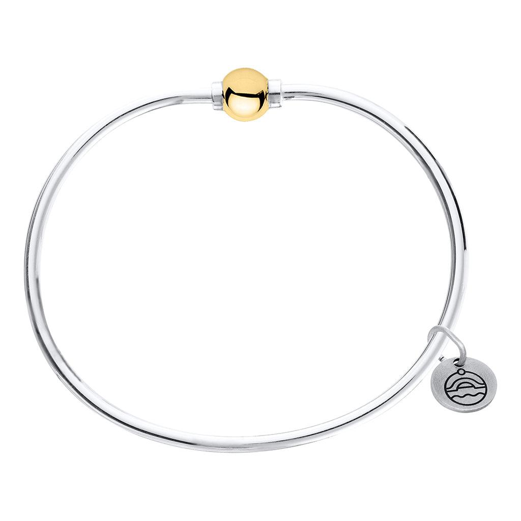 LeStage® Cape Cod  Beaded Bangle in Sterling Silver with 14k Gold