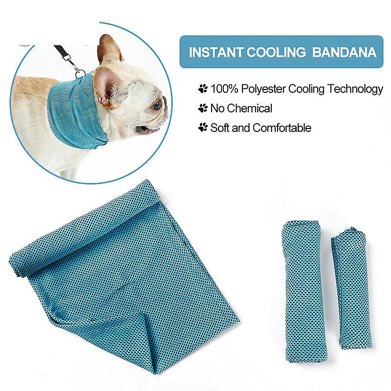 2pcs Dog Instant Cooling Bandana Pet Breathable Scarf Cats Ice Collar For Summer