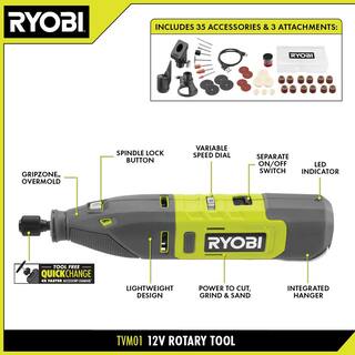 RYOBI 12V Cordless Rotary Tool Kit TVM01