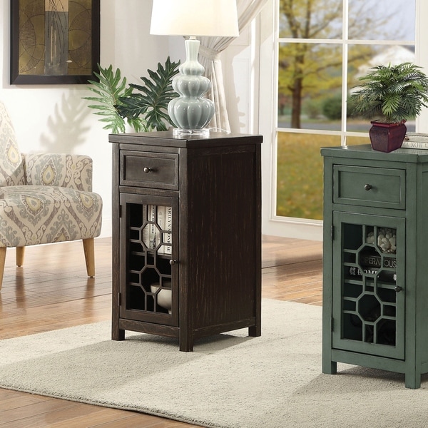 Furniture of America Emma White 17-inch Solid Wood 1-drawer Side Table