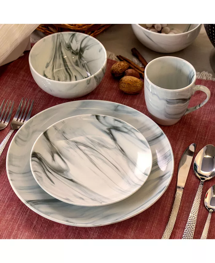 Elama Fine Marble Dinnerware Set of 16 Pieces