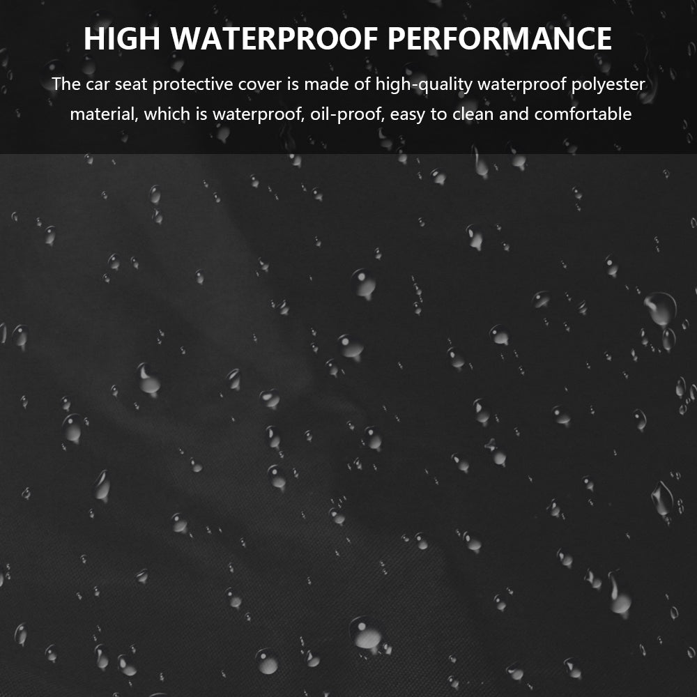 NKTIER 2PCS Waterproof Car Seat Cover Heavy Duty Polyester Universal Car Seat Protector Foldable Black Car Front Seat Covers