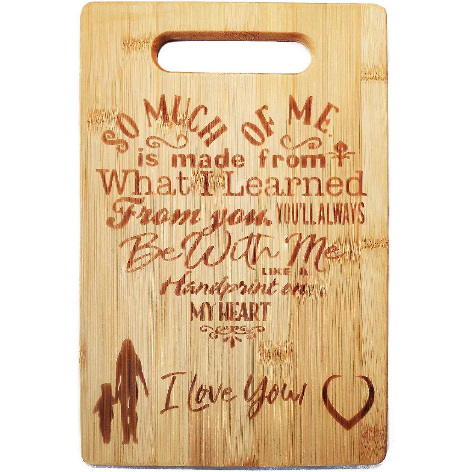 Mothers Present ~ Special Love Heart Poem Bamboo Cutting Board Mom Present Mother Day Mom Birthday Holiday Engraved Side For Decor Display Or Hanging