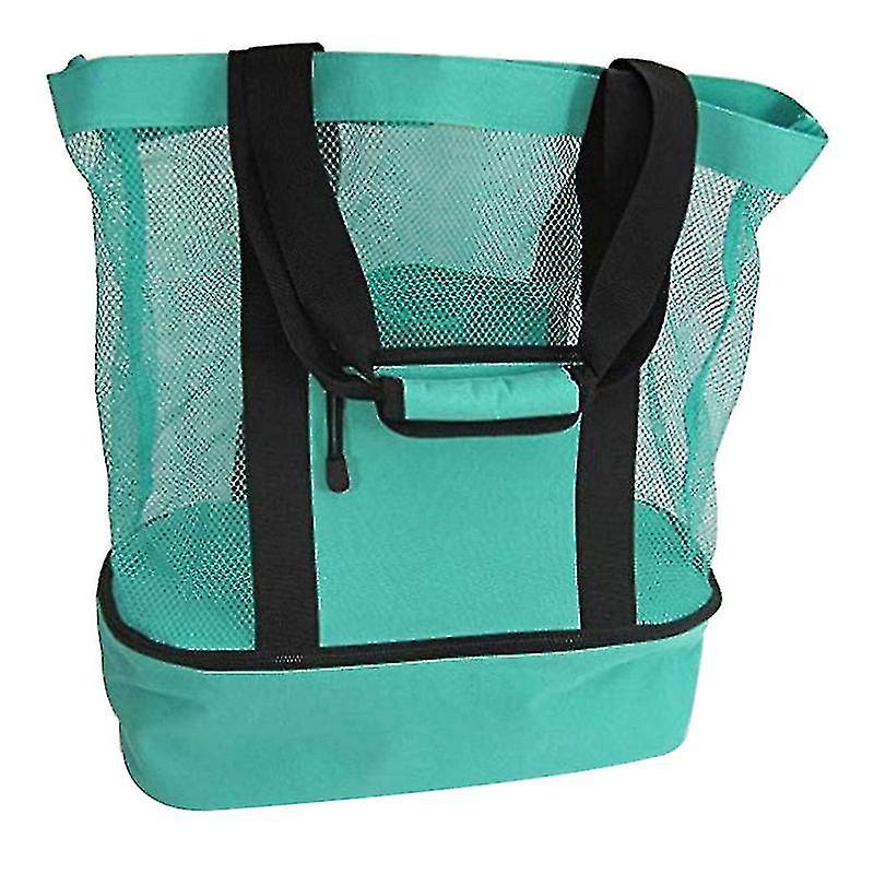 Ladies Picnic Bag Mesh Refrigerator Compartment Oversized Zipper Closed Beach Tote Bag