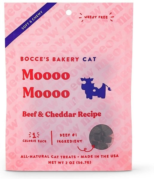 Bocce's Bakery Moooo Moooo Soft and Chewy Cat Treats， 2-oz bag