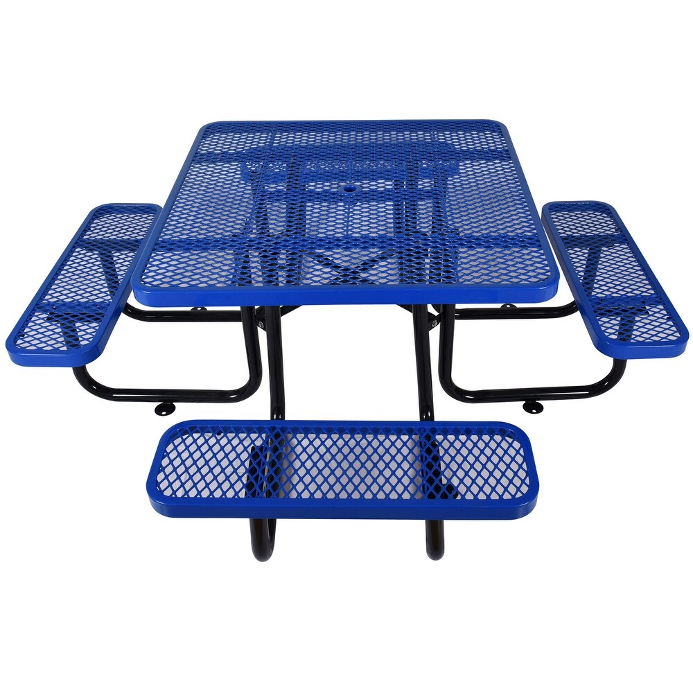 Square Outdoor Steel Picnic Table 46\