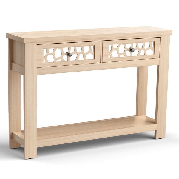 2-Tier Console Table with Drawers and Open Storage Shelf - 46.5