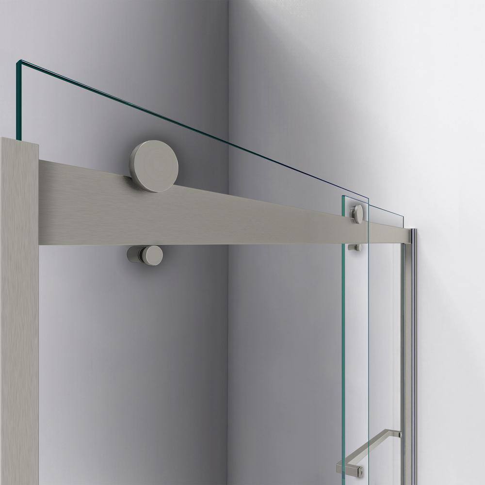 DreamLine Sapphire 56 in. to 60 in. W x 60 in. H Semi-Frameless Bypass Tub Door in Brushed Nickel SHDR-6360602-04