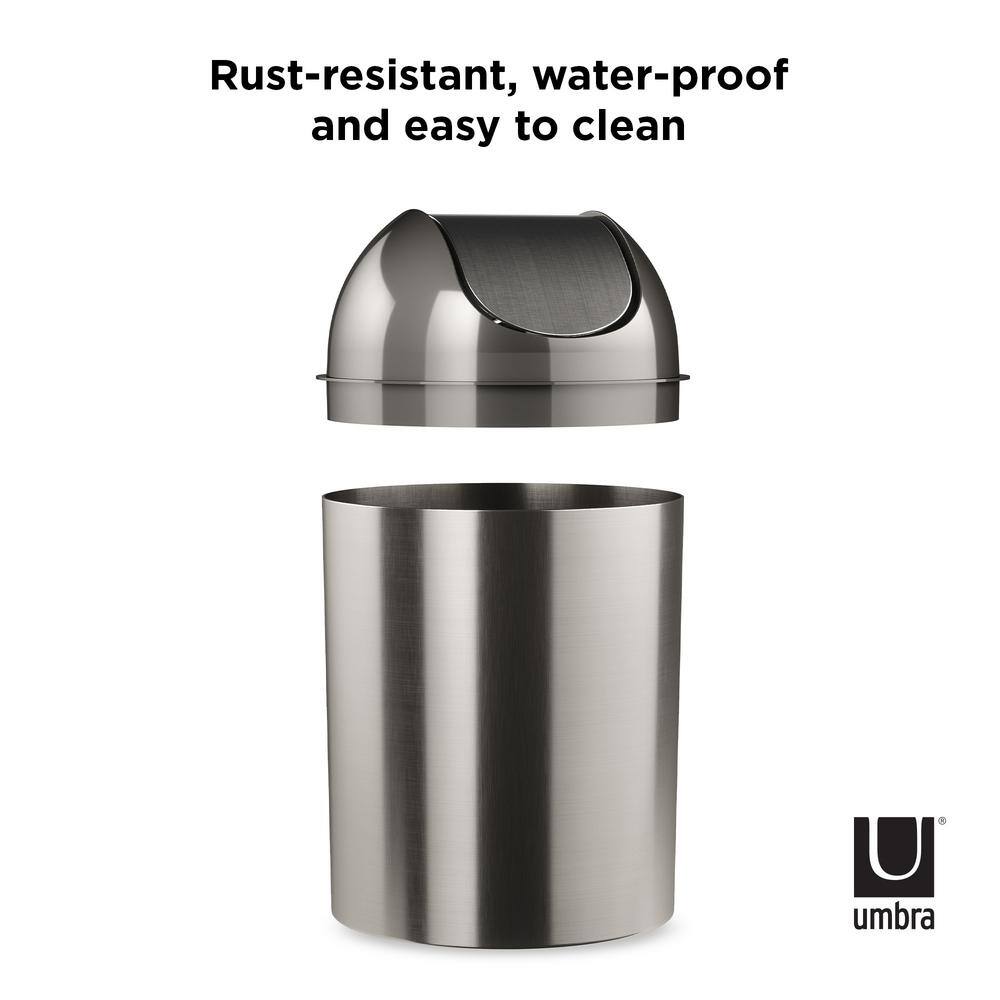 Umbra 2.5 Gal. Silver Mezzo Trash Can 082744-421