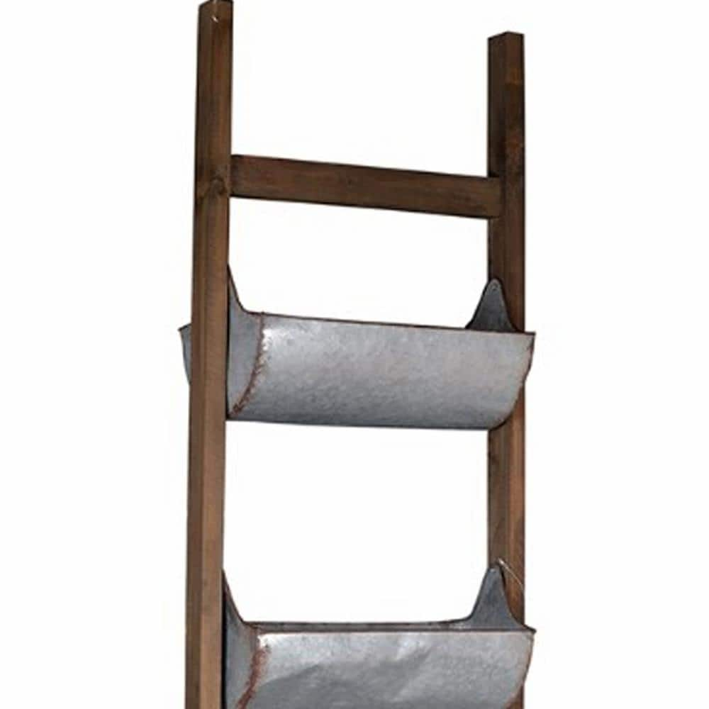 Siavonce Uniquely Designed 71 in. H Wood Reed Ladder Planter DB-ZX-D0102H749WX