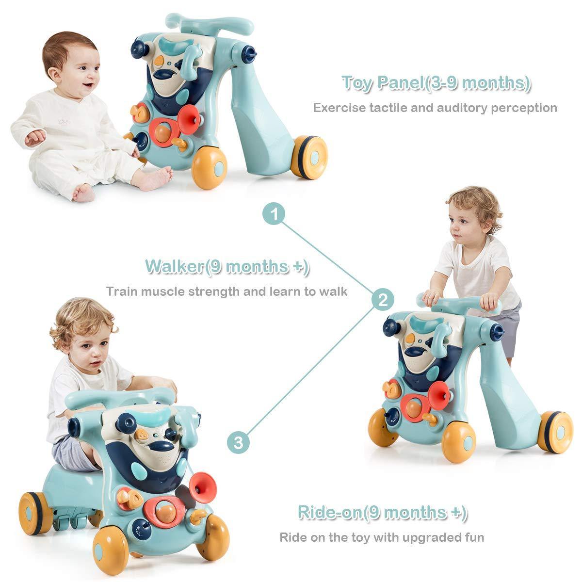 Sit to Stand Walker, 3 in 1 Baby Walker, Ride on Toy Car